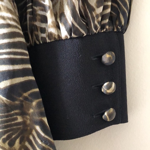 Mackage Long Sleeves  Dress Black&Gold Chiffon Silk - Picture 6 of 10